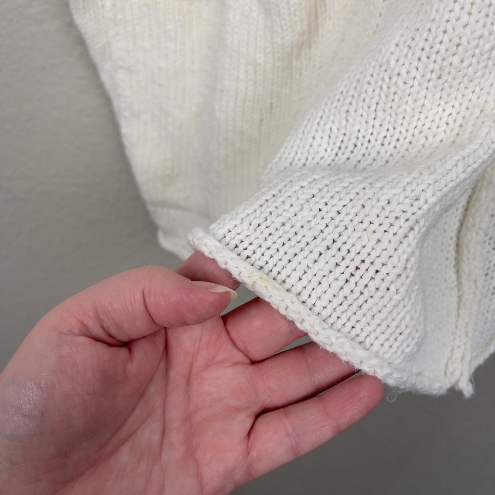 Eskandar Cardigan Sweater Cotton Linen Oversized Knit OS Ivory Cream‎ Lagenlook - Picture 8 of 13